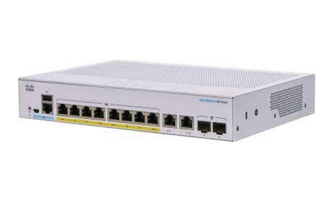 Cisco CBS250 SMART 8-Port GE Switch with External Power Supply and 2x1G Combo Ports, ideal for small businesses
