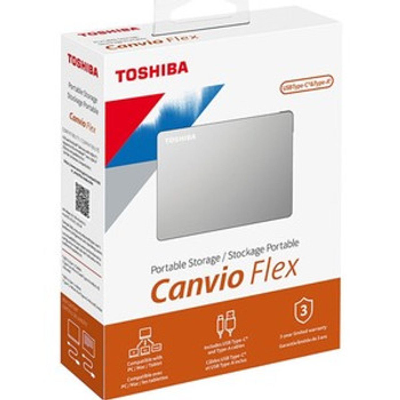 Toshiba Canvio Flex 2TB Portable USB 2.0 External Hard Drive - HDTX120XSCAA - Ideal for On-the-Go Storage