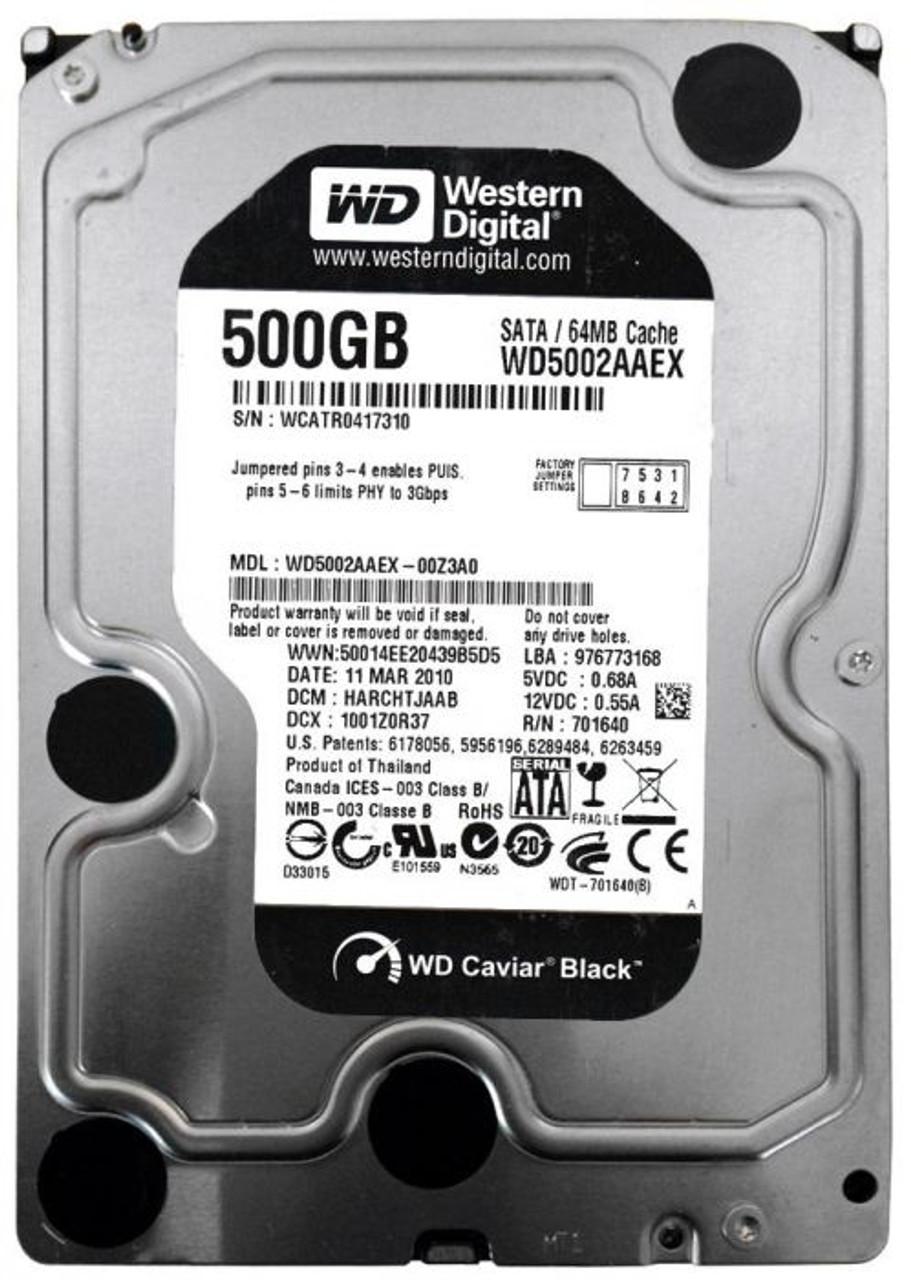 Western Digital Caviar Black 500GB SATA Hard Drive for ProLiant DL360p Gen8 Servers