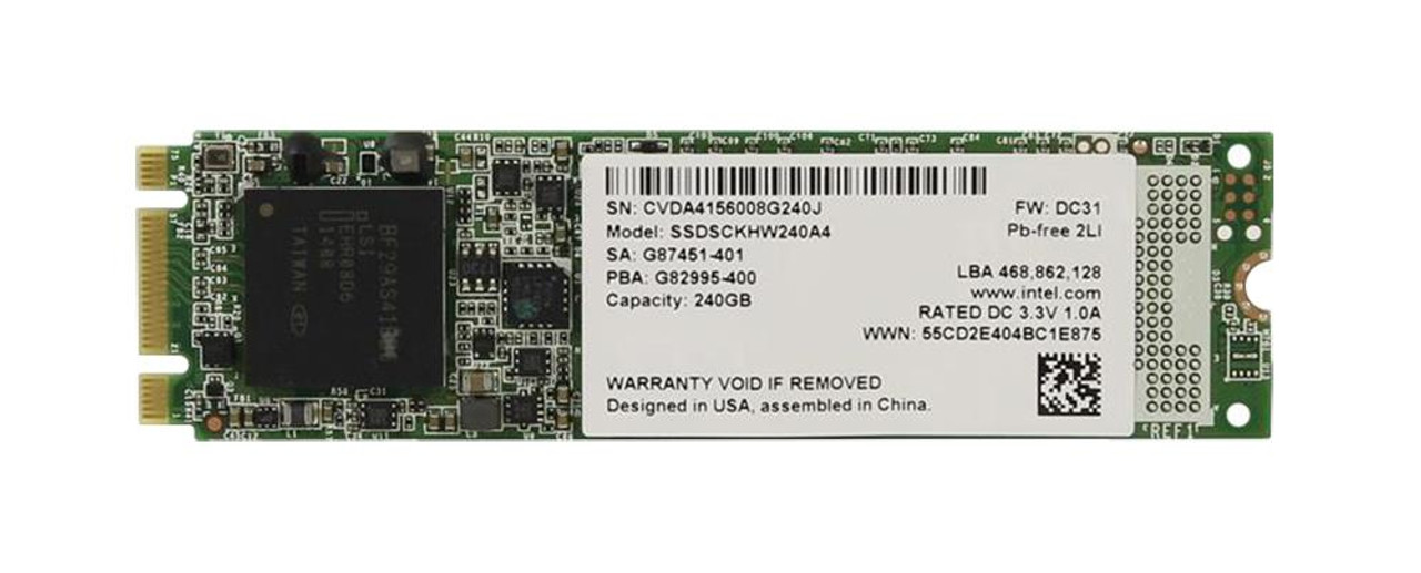 Intel 530 Series 240GB MLC SATA 6Gbps M.2 2280 Internal Solid State Drive mounted in a laptop