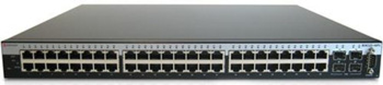 Enterasys B5G124-48P2-A1 48-Port Gigabit Ethernet PoE Switch with Combo SFP Ports mounted in a server rack