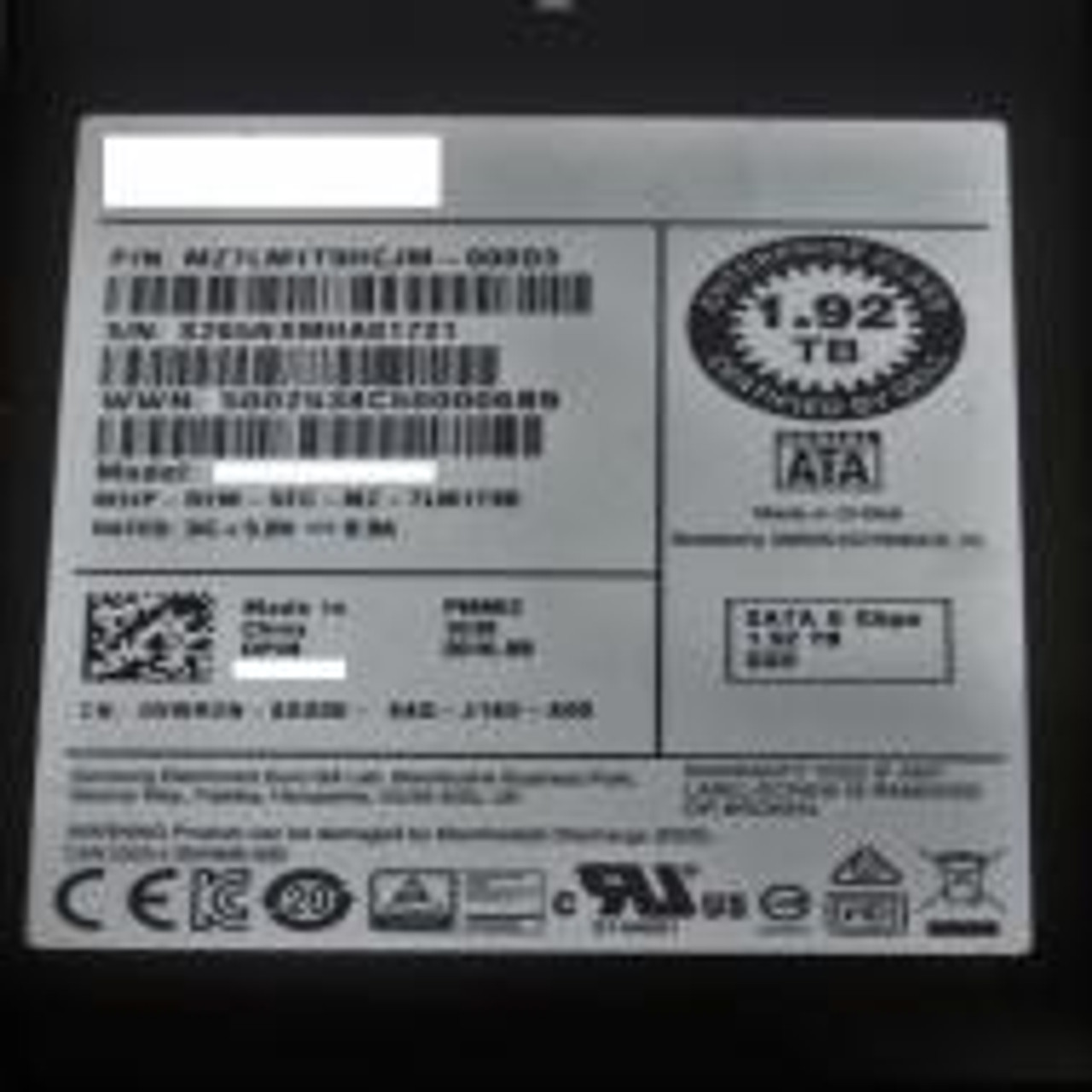 Samsung PM863 1.92TB Read Intensive SATA 6Gb/s 2.5 SSD compatible with servers