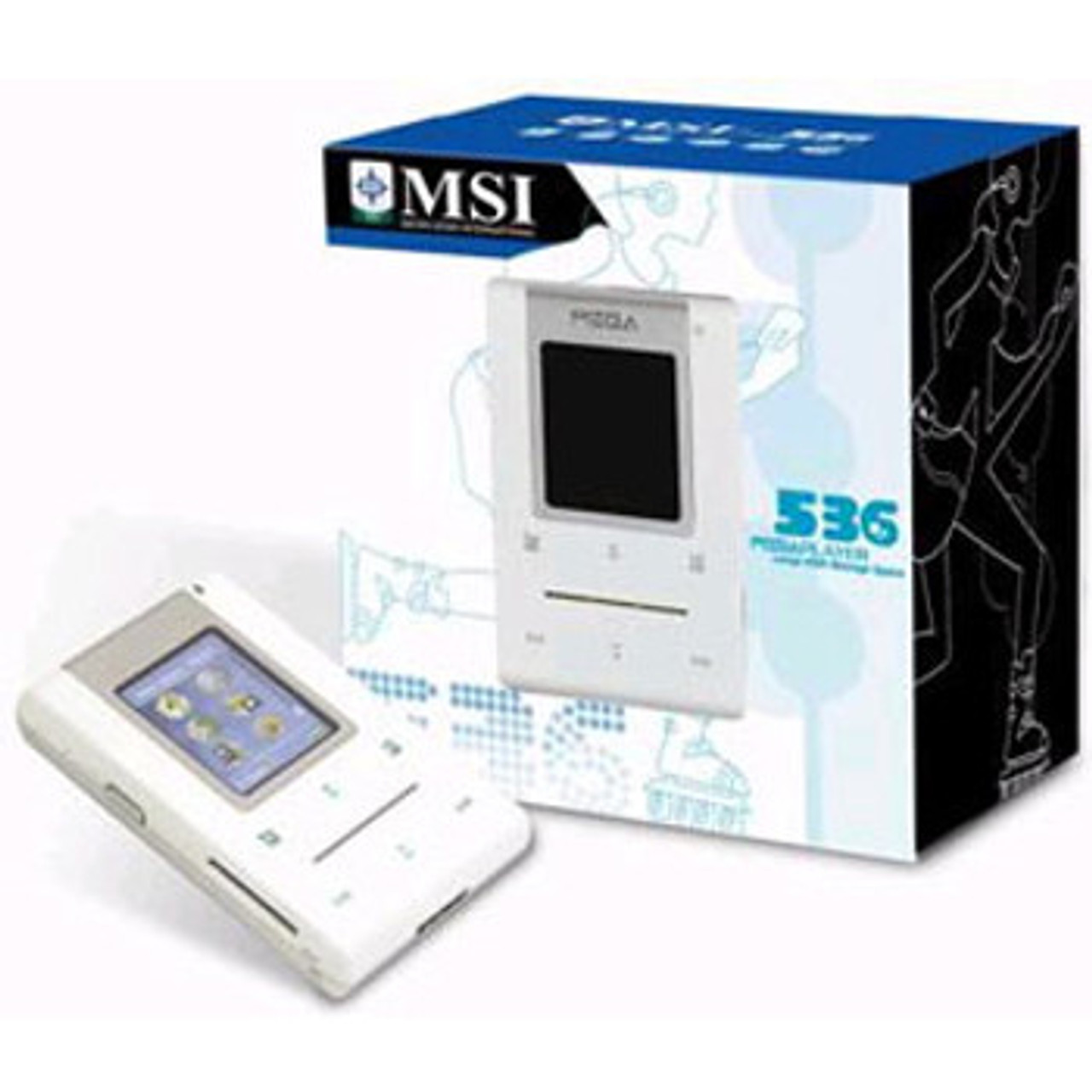 MSI White Mega Player 536 8GB 1.8 CSTN 128x160 Pixels Stereo Output Player - SKU 5536-170 - Portable Media Player