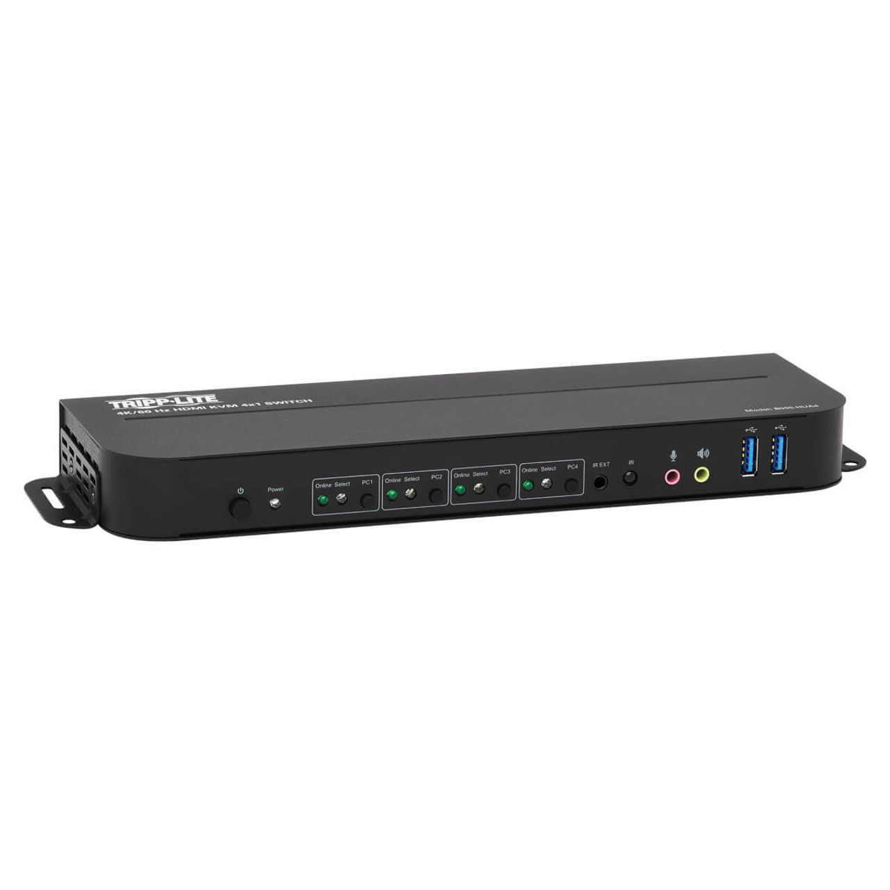 Tripp Lite B005-HUA4 KVM Switch in Black for Server Rack Integration