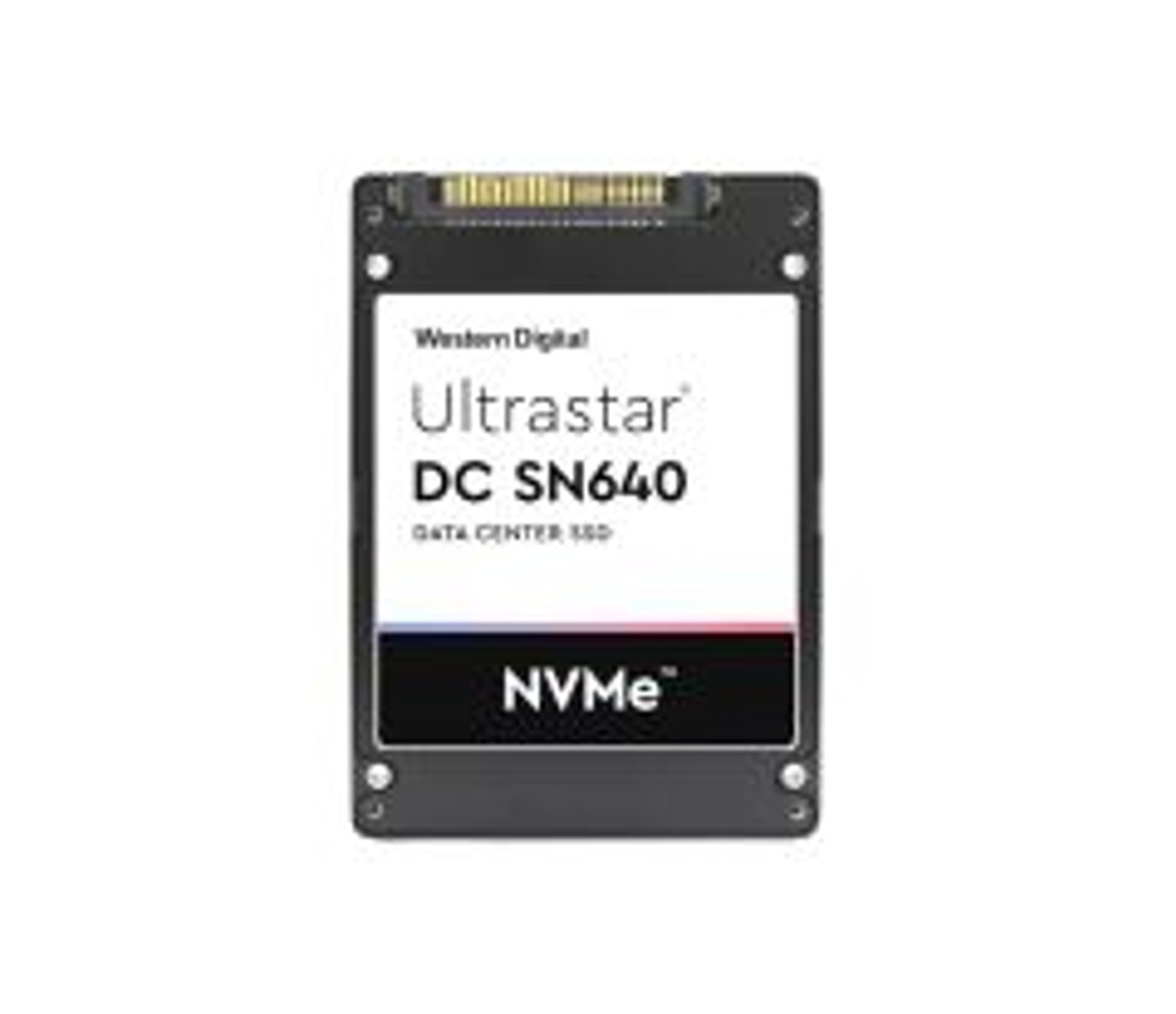 Western Digital Ultrastar DC SN640 3.84TB TLC PCIe NVMe U.2 SSD mounted in server rack