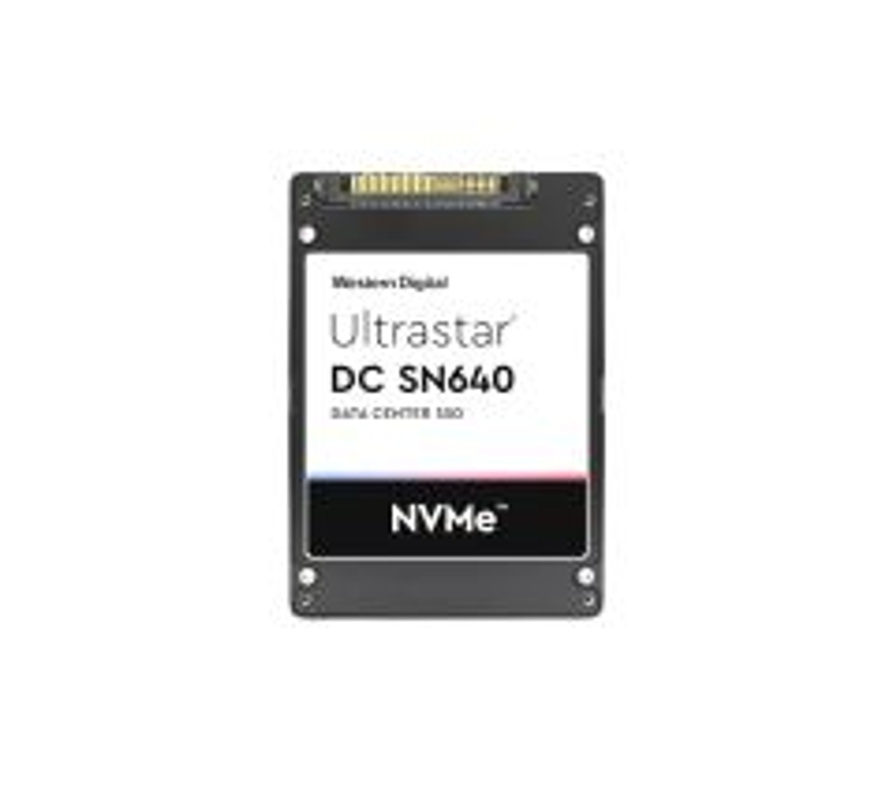 Western Digital Ultrastar DC SN640 7.68TB TLC PCIe NVMe U.2 SSD mounted in server rack