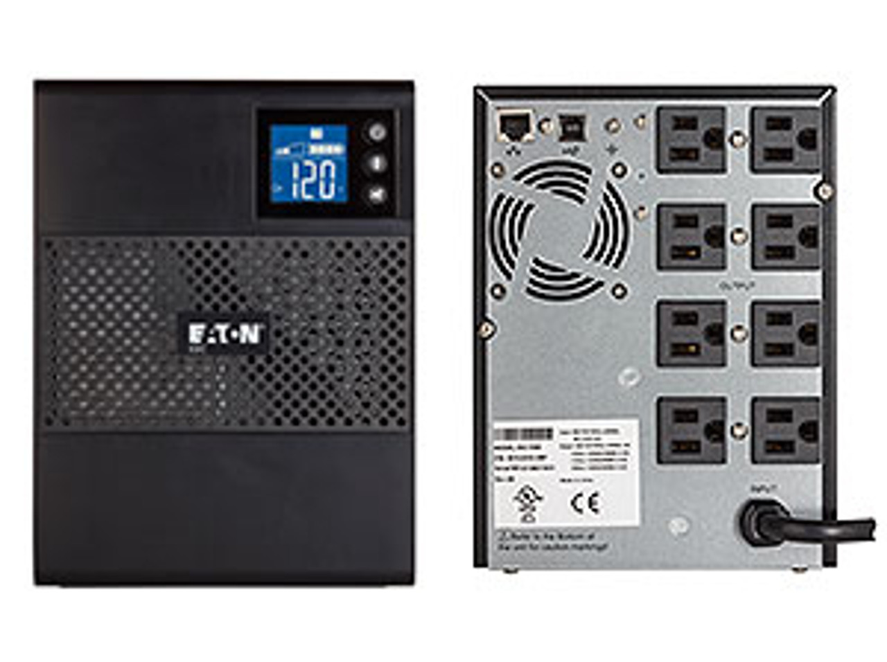 Eaton 5SC1500 Uninterruptible Power Supply (UPS) 1.5 kVA 1080W 8 AC Outlets - Ideal for Home or Office Use