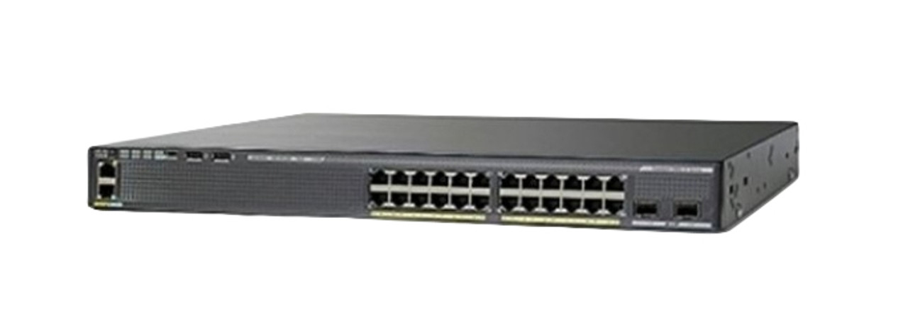 Cisco Catalyst 2960-Xr 24 Gige Poe 370W Switch mounted in a server rack