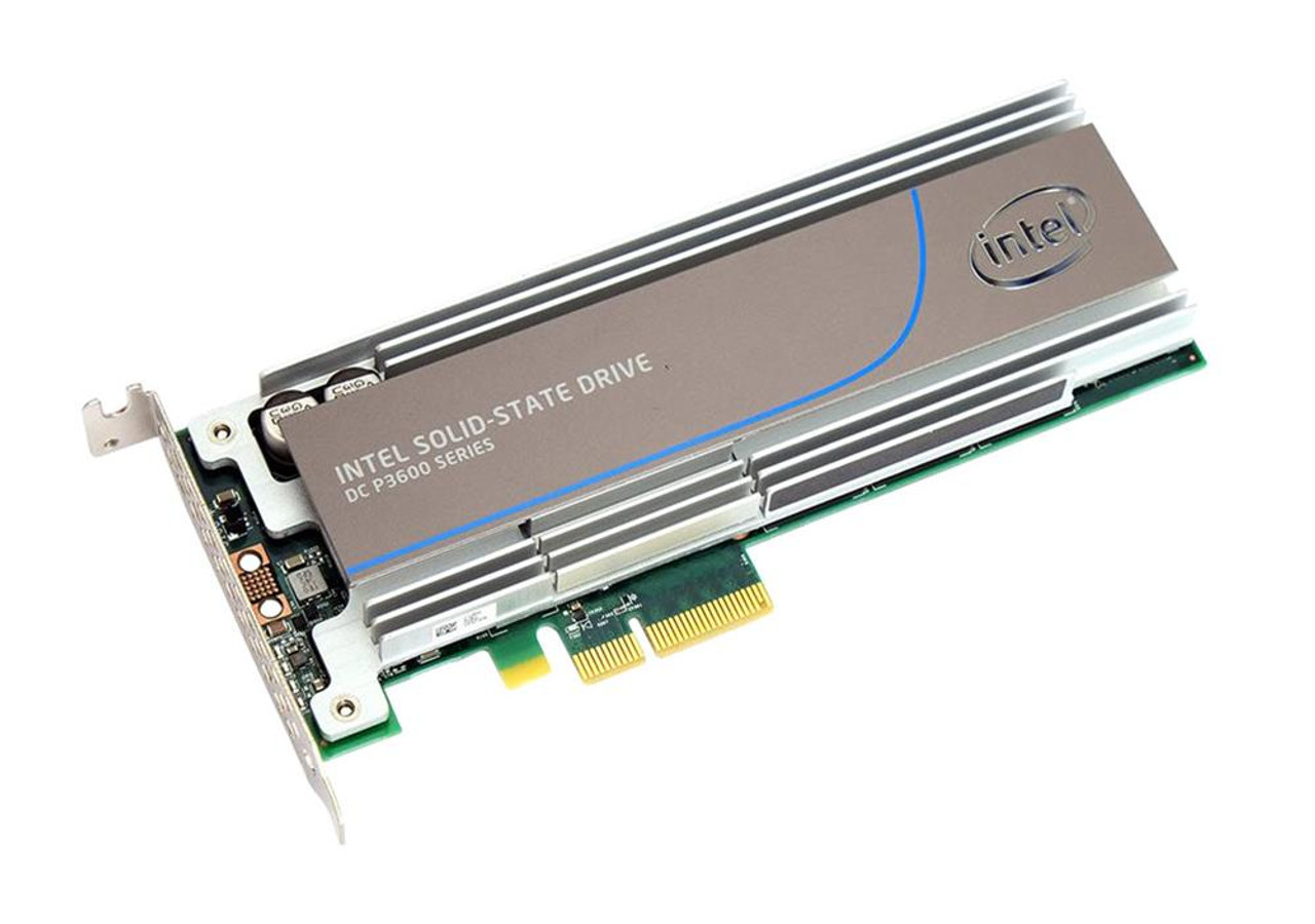 Intel Dc P3600 Series 2Tb MLC NVMe Add-In Card SSD mounted in server rack