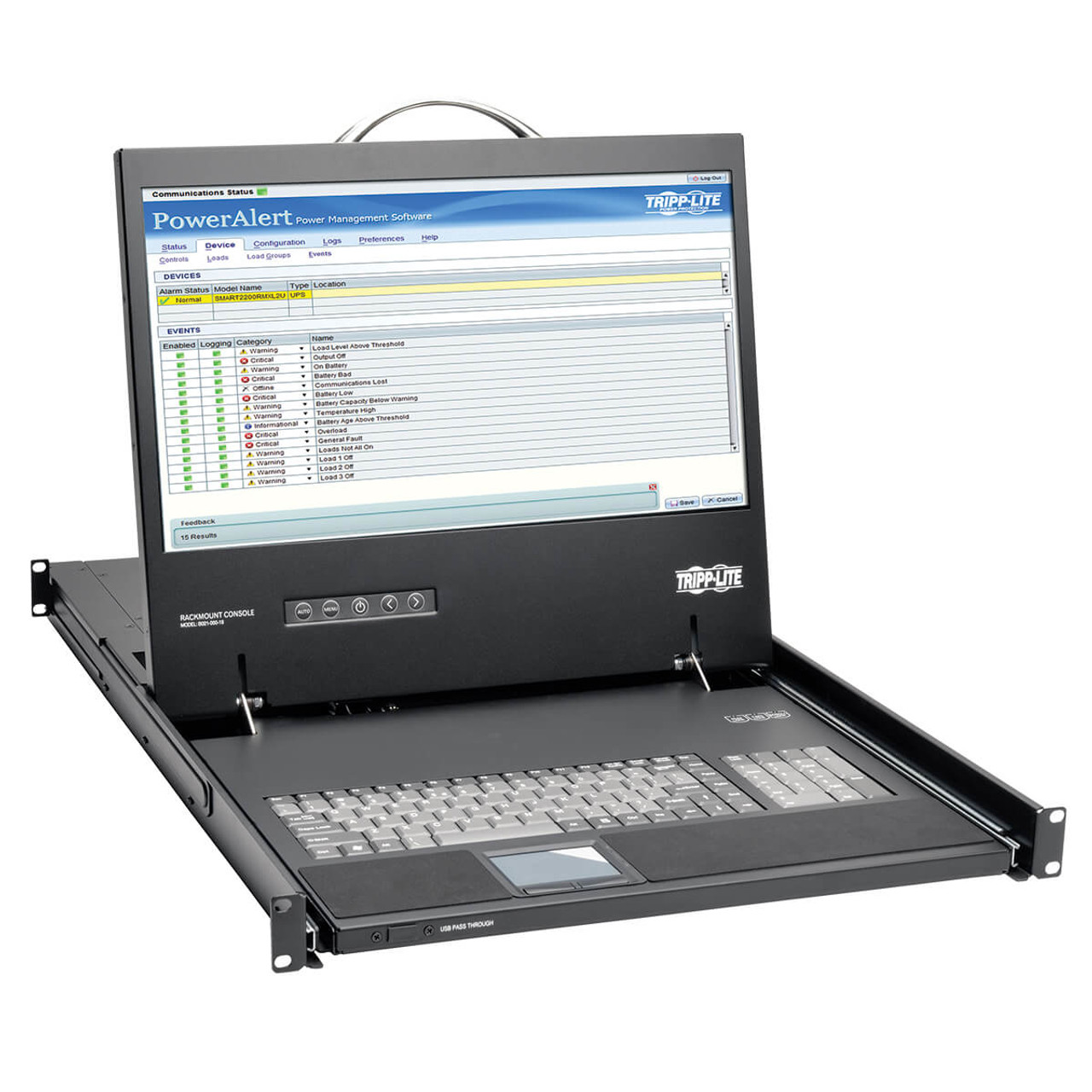 Tripp Lite B021-000-19-HD 19 Black 1U Rack Console - Compatible with Server Racks