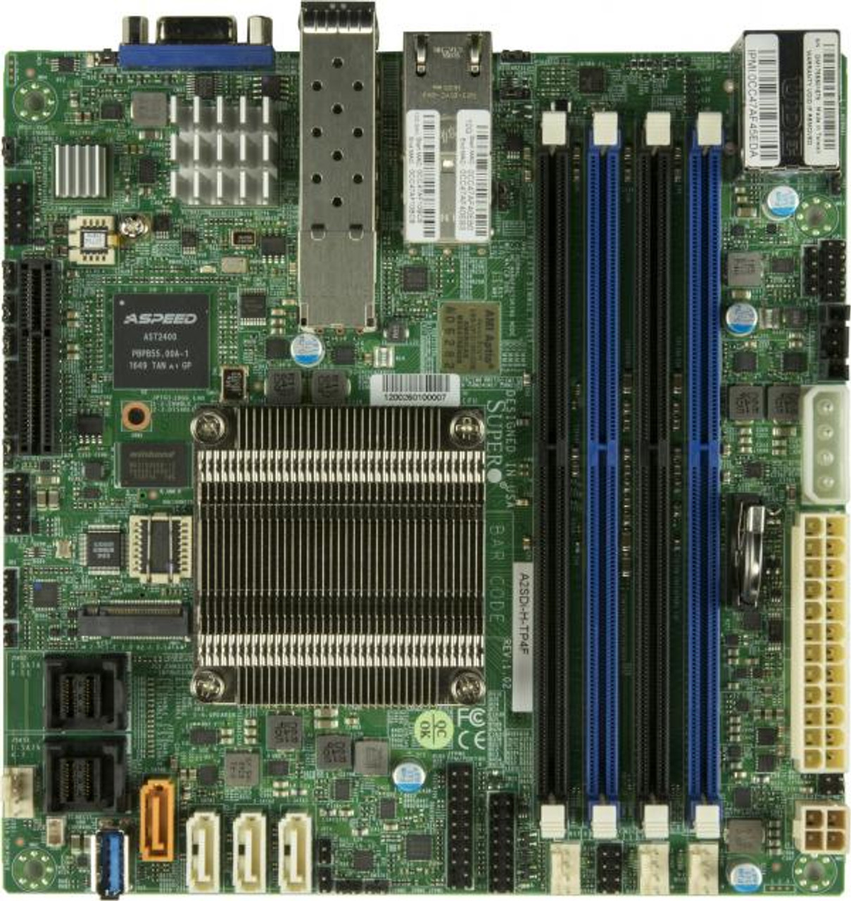 Supermicro A2SDI-H-TP4F-O Mini ITX Motherboard compatible with ProLiant DL360p Gen8 servers