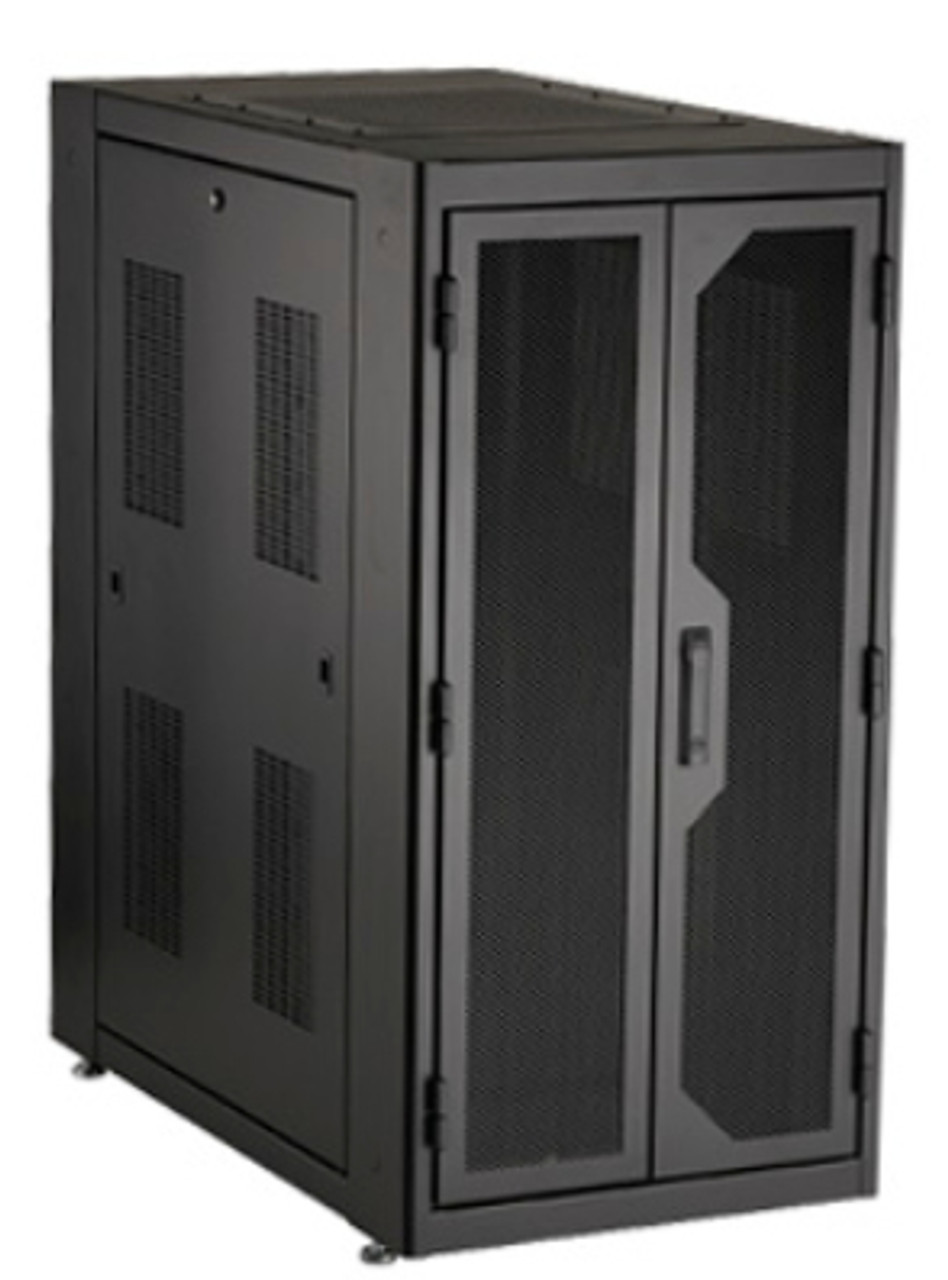 Black Box 24U Freestanding Rack Cabinet in Smoked Glass Finish - Compatible with EC24U2442SMMSMNK Servers