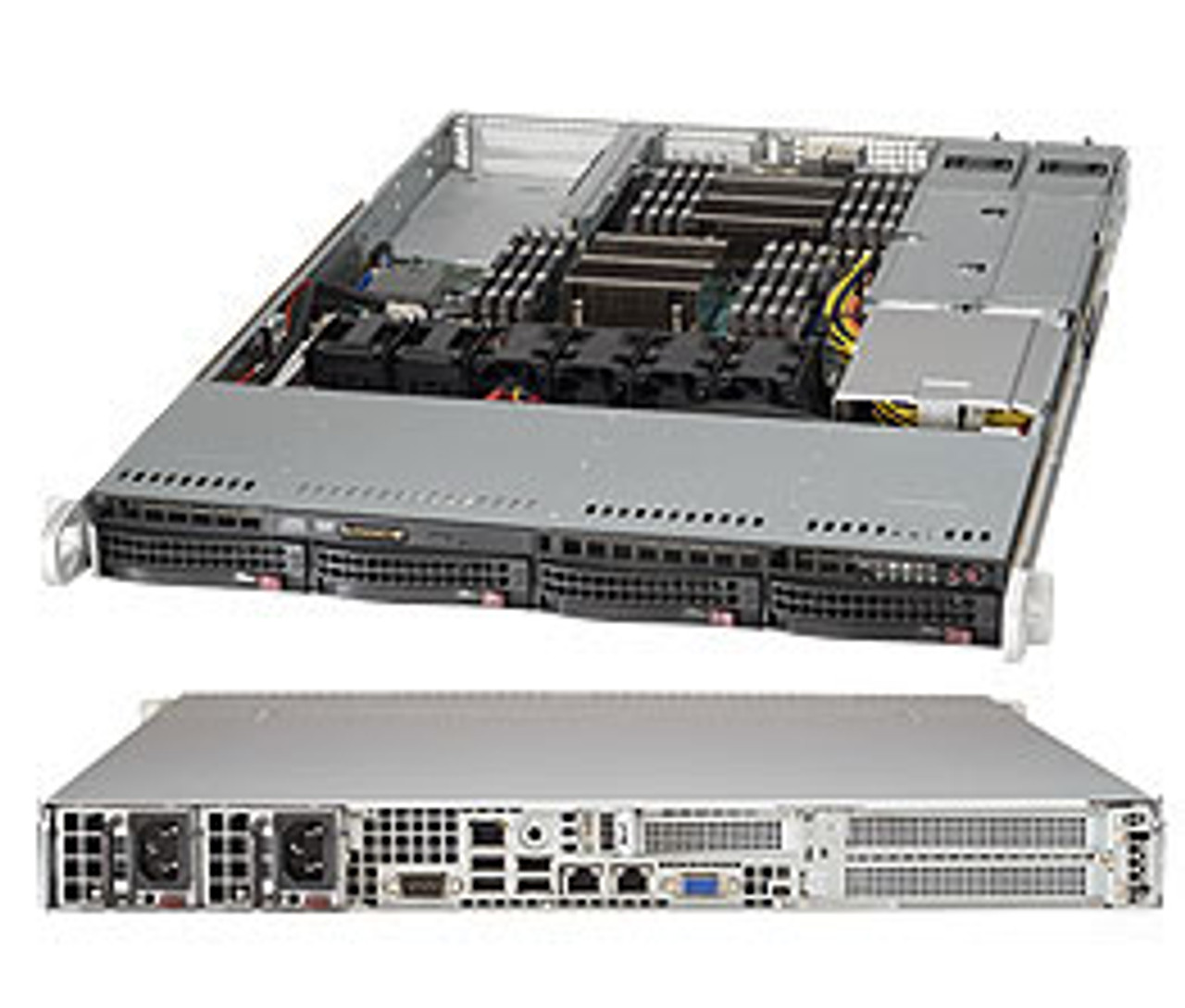 Supermicro SuperServer 6018R-WTR Intel C612 LGA 2011 Rack 1U Black - Compatible with ProLiant DL360p Gen8 servers