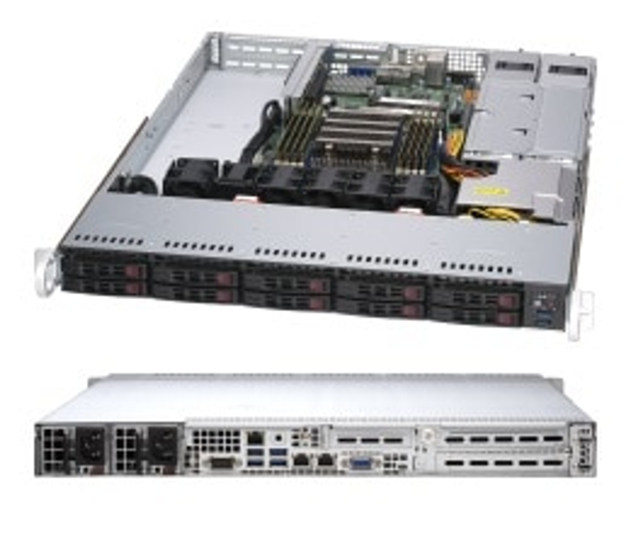 Supermicro A+ Server 1114S-WTRT Socket SP3 Rack (1U) Black - Compatible with Supermicro servers, sleek black design