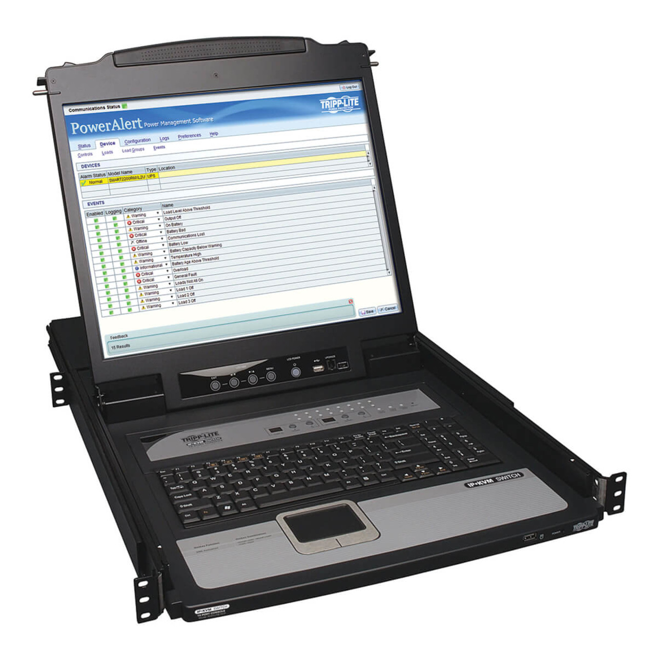 Tripp Lite B020-U16-19-IP rack console 19 Black 1U 1280 x 1024 pixels for server racks
