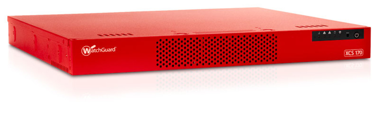 WatchGuard XCS 170 hardware firewall for network security - mounted in server rack