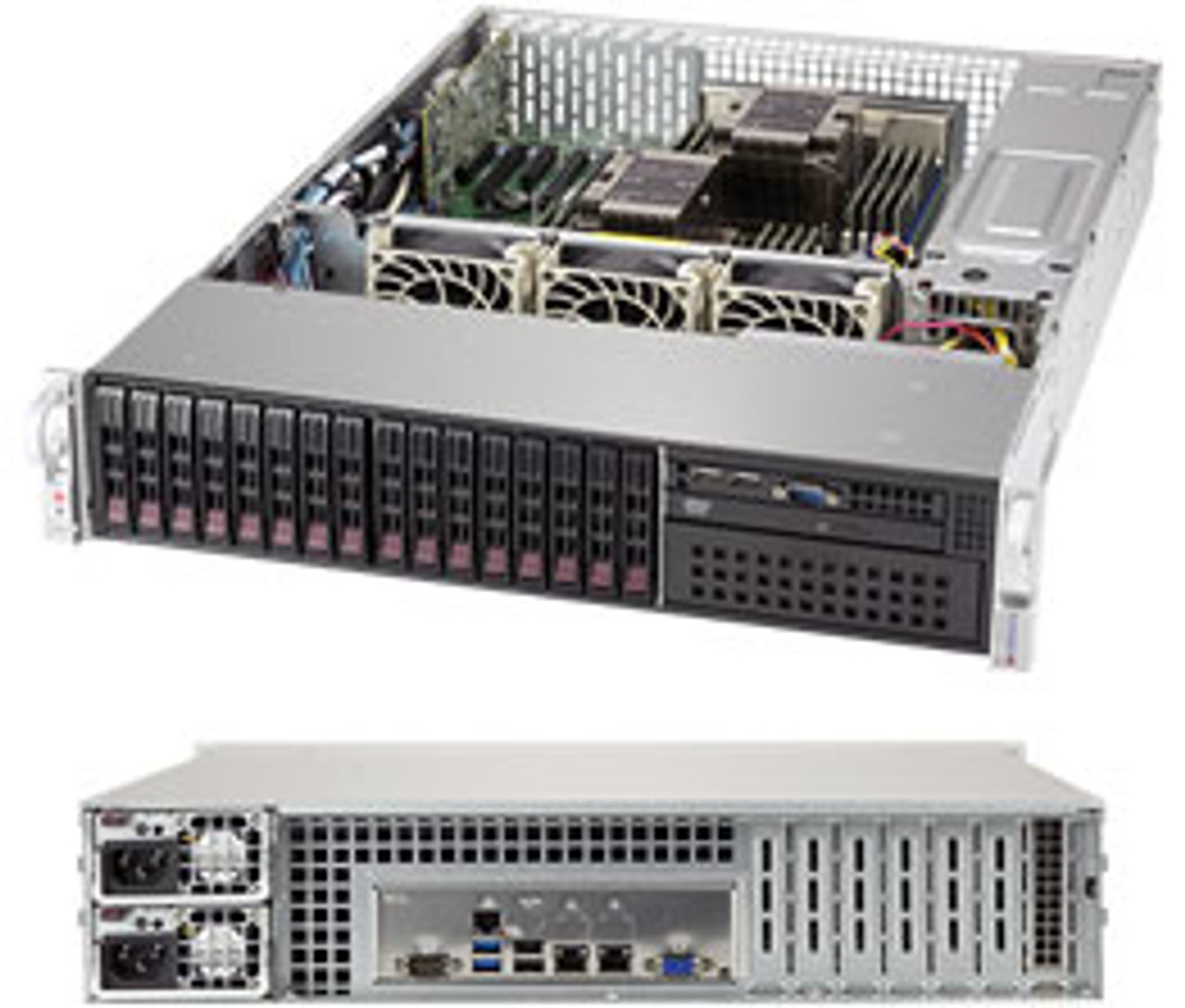Supermicro SYS-2029P-C1R Server Barebone Intel C621 2U Rack Black - Compatible with LGA 3647 CPUs