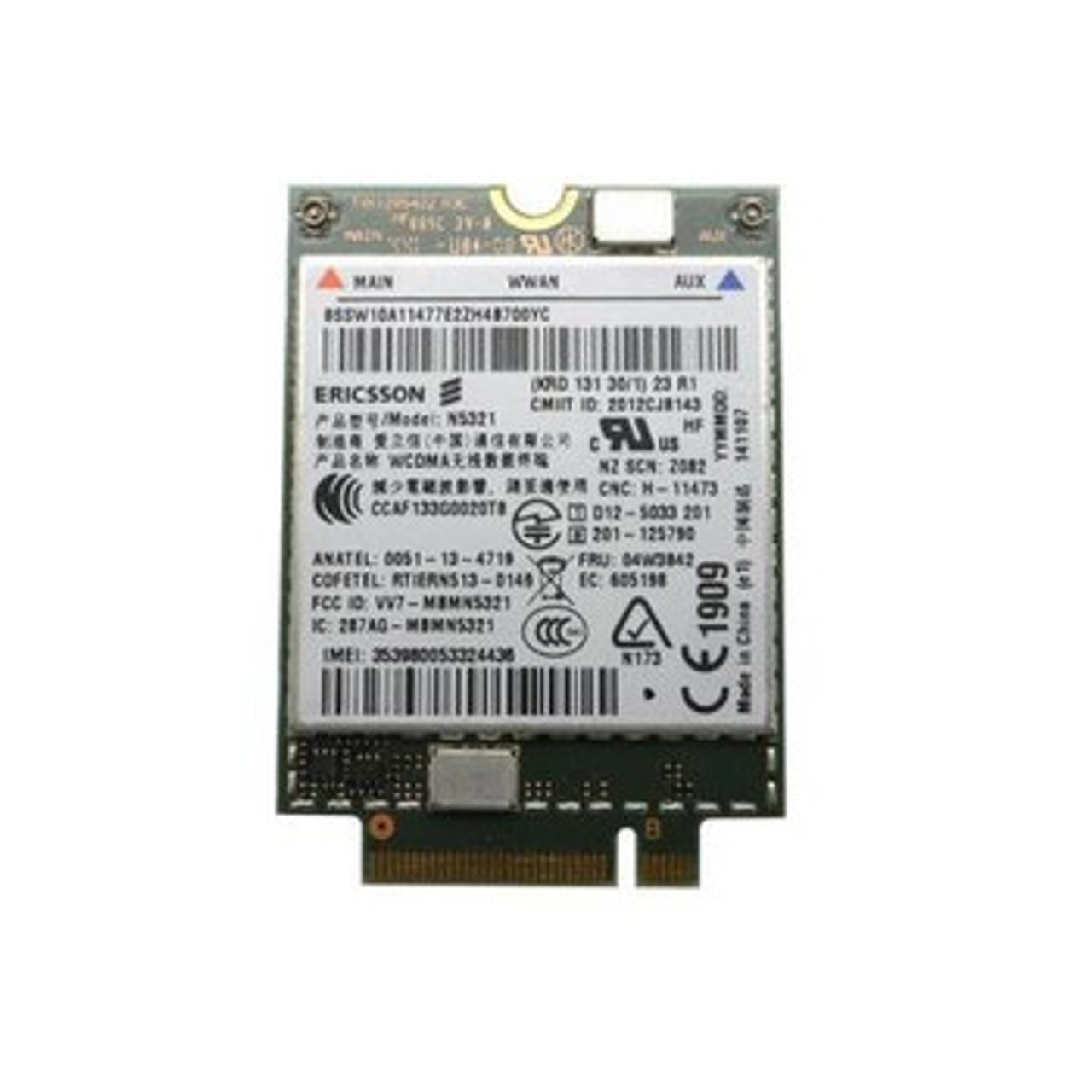 LENOVO Ericson N5321 HSPA+ 21Mbps WWAN Card for Thinkpad X1 Carbon - Compatible with Thinkpad X1 Carbon - 04W3842