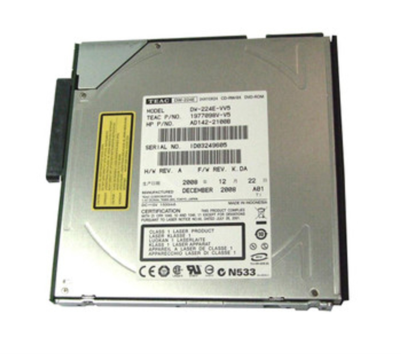 HP DVD-Rom Drive Slimline 8x AD142-2100B for ProLiant DL360p Gen8 servers