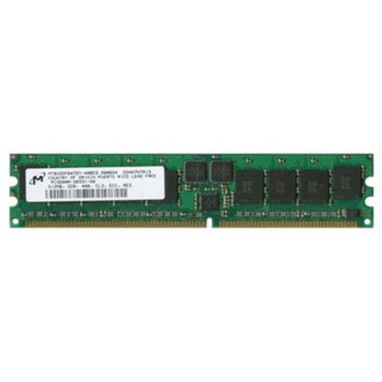 Micron 512Mb DDR Registered ECC PC-3200 400MHz 1Rx8 Memory compatible with servers, SKU MT9VDDF6472Y-40BD3