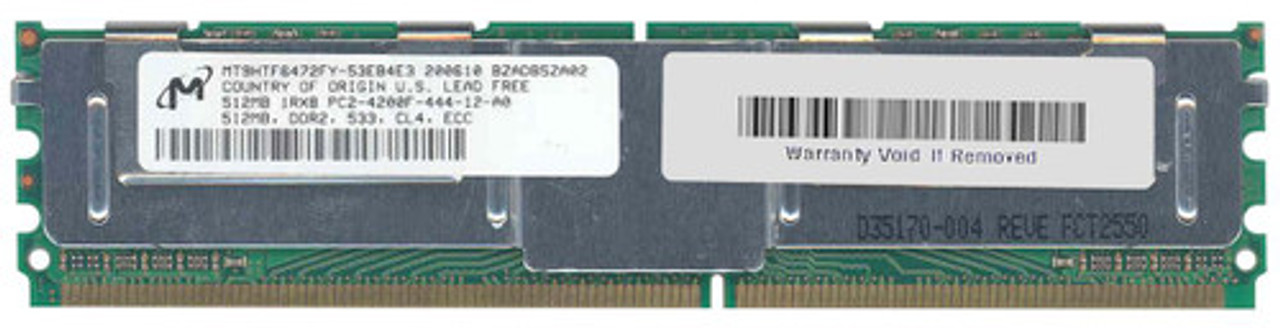 Micron 512MB PC2-4200 DDR2-533MHz ECC Fully Buffered CL4 Single Rank DIMM Memory Module - Compatible with Servers