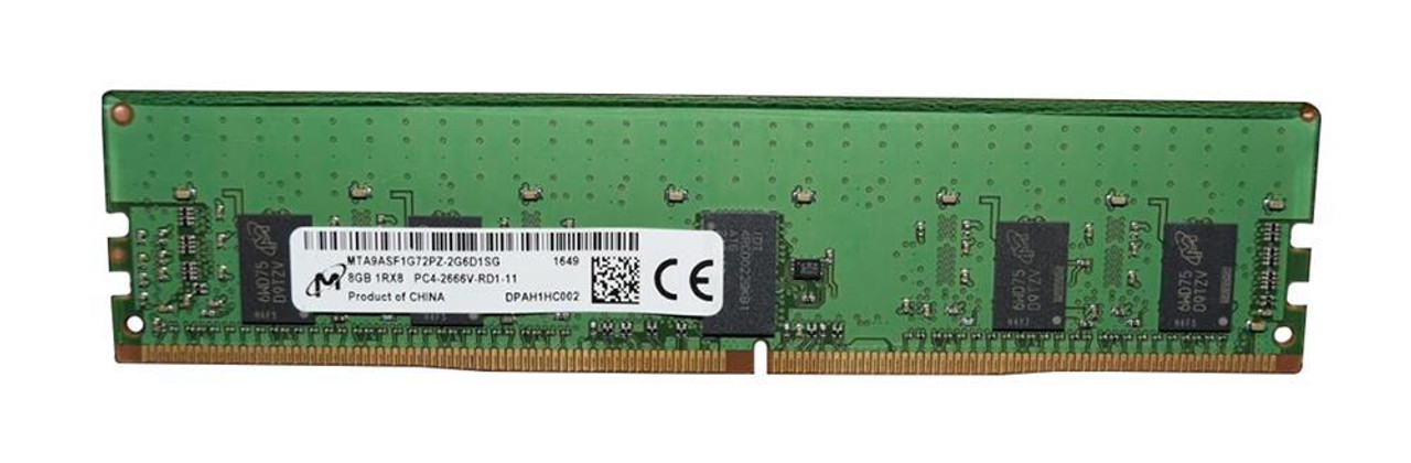 Micron 8Gb PC4-21300 DDR4-2666MHz Registered ECC CL19 288-Pin DIMM 1.2V Single Rank Memory Module for Servers