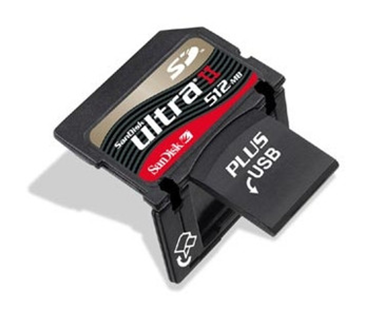 Sandisk 512Mb Ultra II Secure Digital Card Plus USB for data storage and transfer