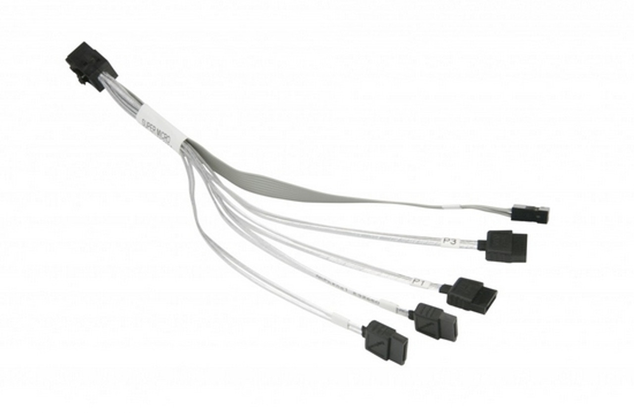 Supermicro SFF-8643 to 4xSATA Cable in Black and Gray for Servers