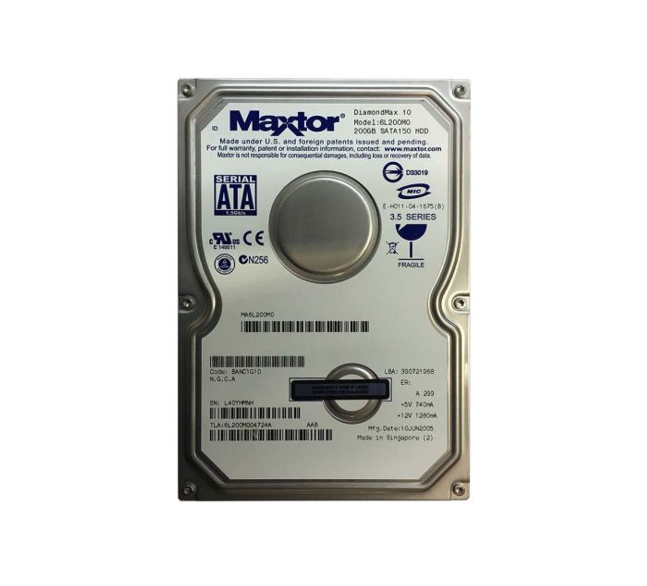 MAXTOR DiamondMax Plus D740X-6L 20GB 7200RPM ATA-133 2MB Cache HDD for Desktop Computers
