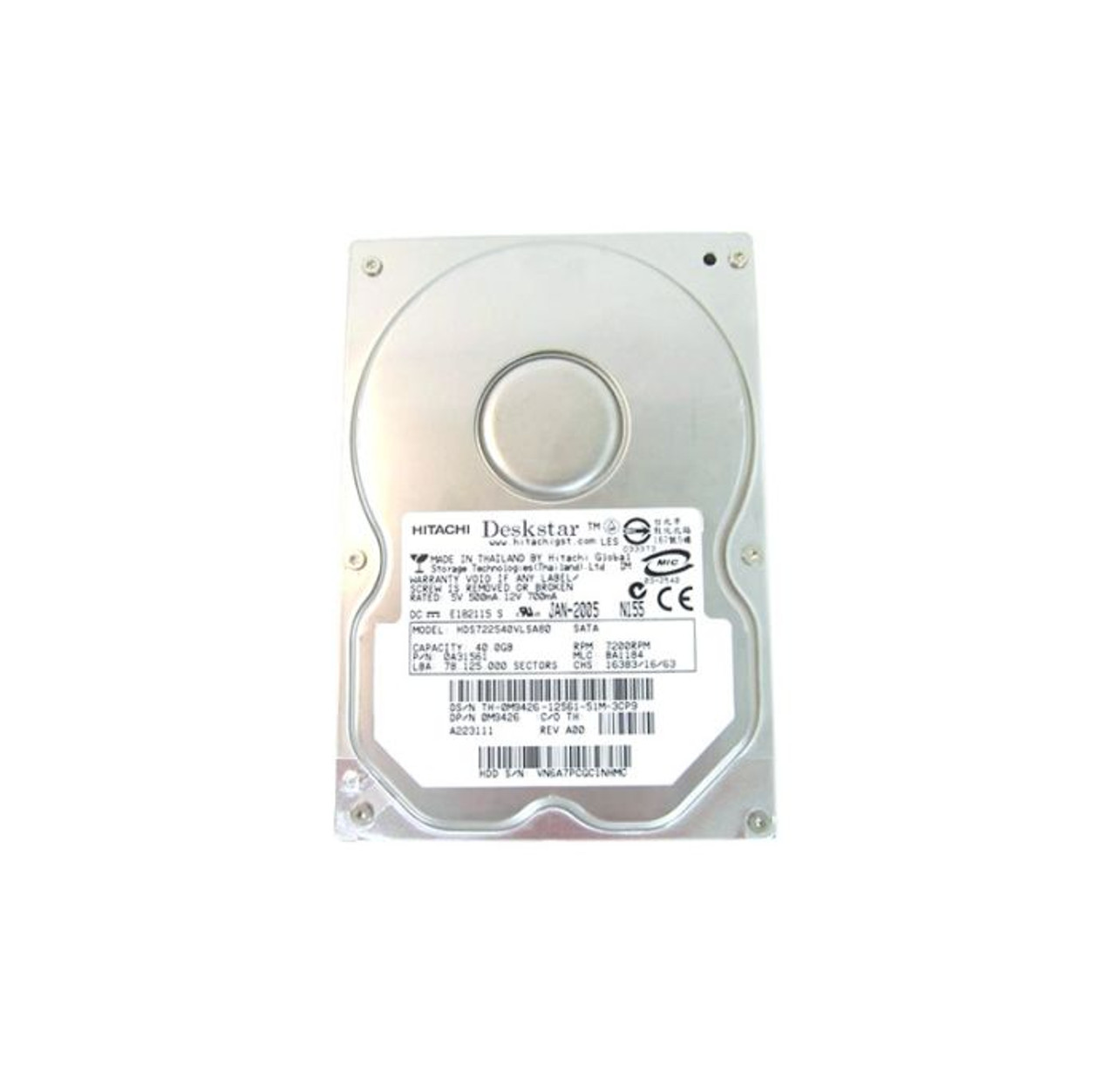 TOSHIBA 20GB 7200RPM ATA-100 2MB CACHE 3.5-INCH Hard Drive for Data Storage Servers