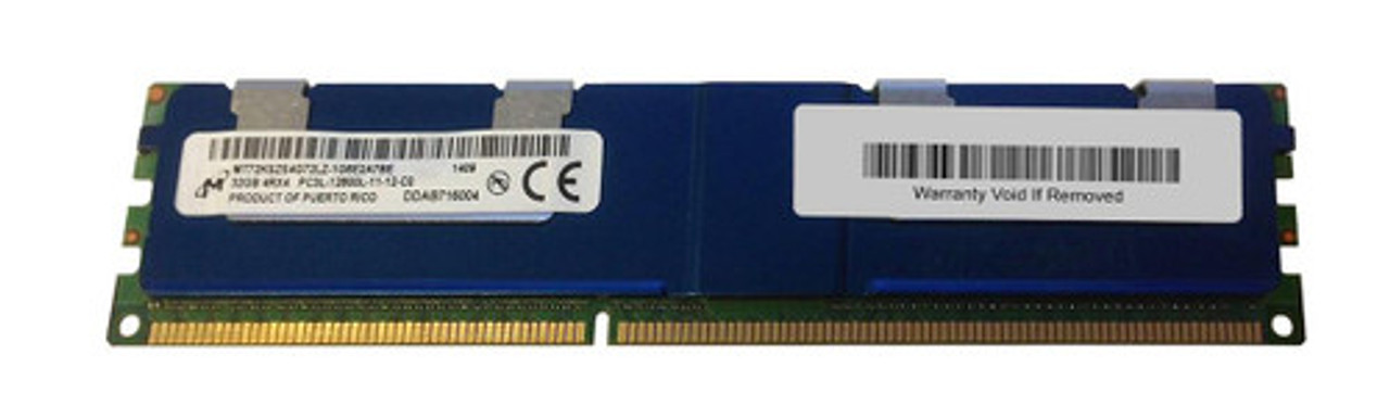 Micron 32GB PC3-12800 DDR3-1600MHz ECC Registered Load Reduced DIMM 240-Pin Memory Module - Quad Rank, 1.35V