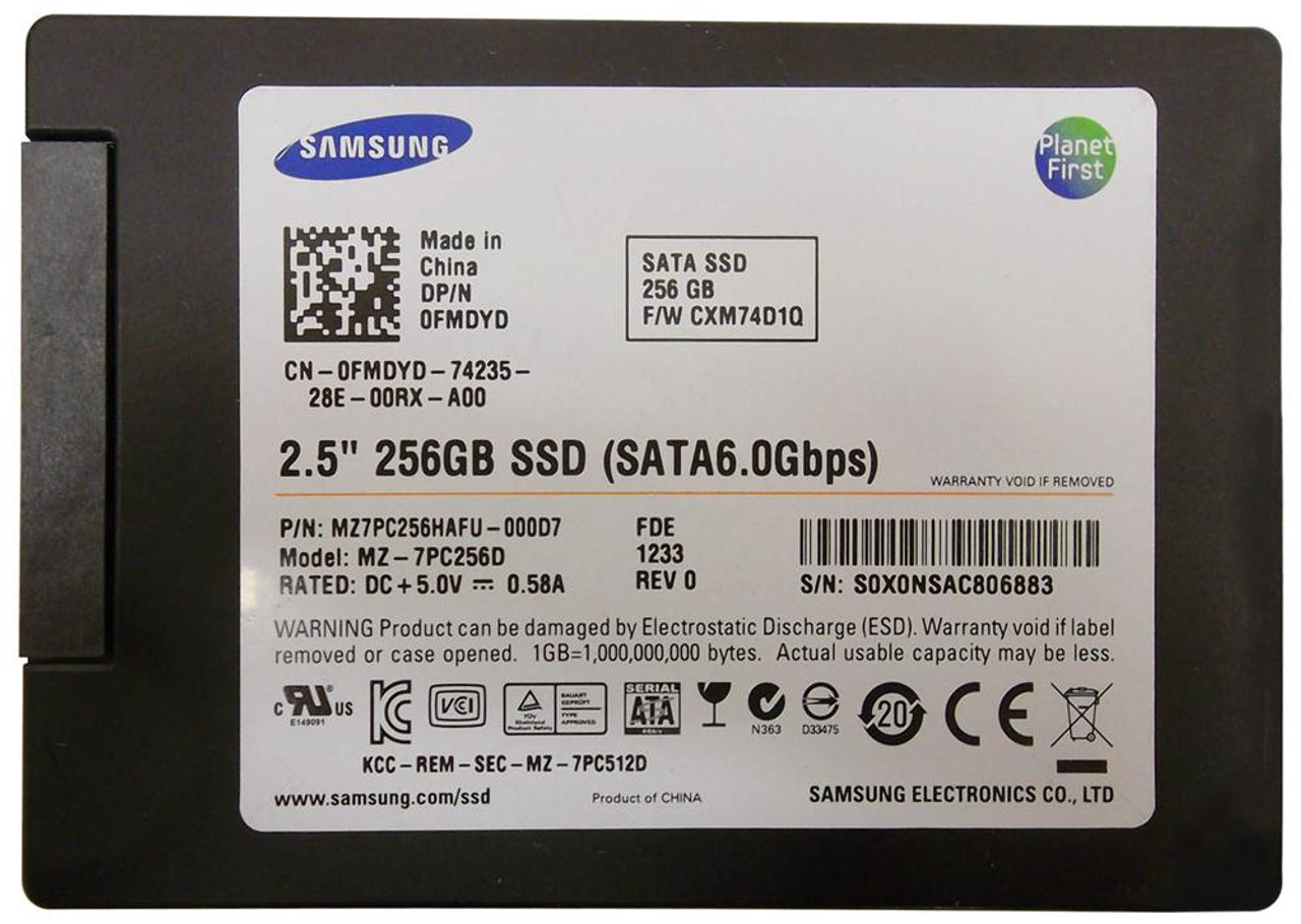 Samsung 830 Series 256Gb MLC SATA 6Gbps 2.5-Inch Internal Solid State Drive mounted in a server rack