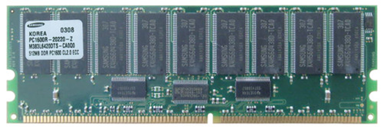 512MB PC1600 DDR-200MHz Registered ECC CL2 184-Pin DIMM 2.5V Memory Module for PC1600R-2220-A1, compatible with servers