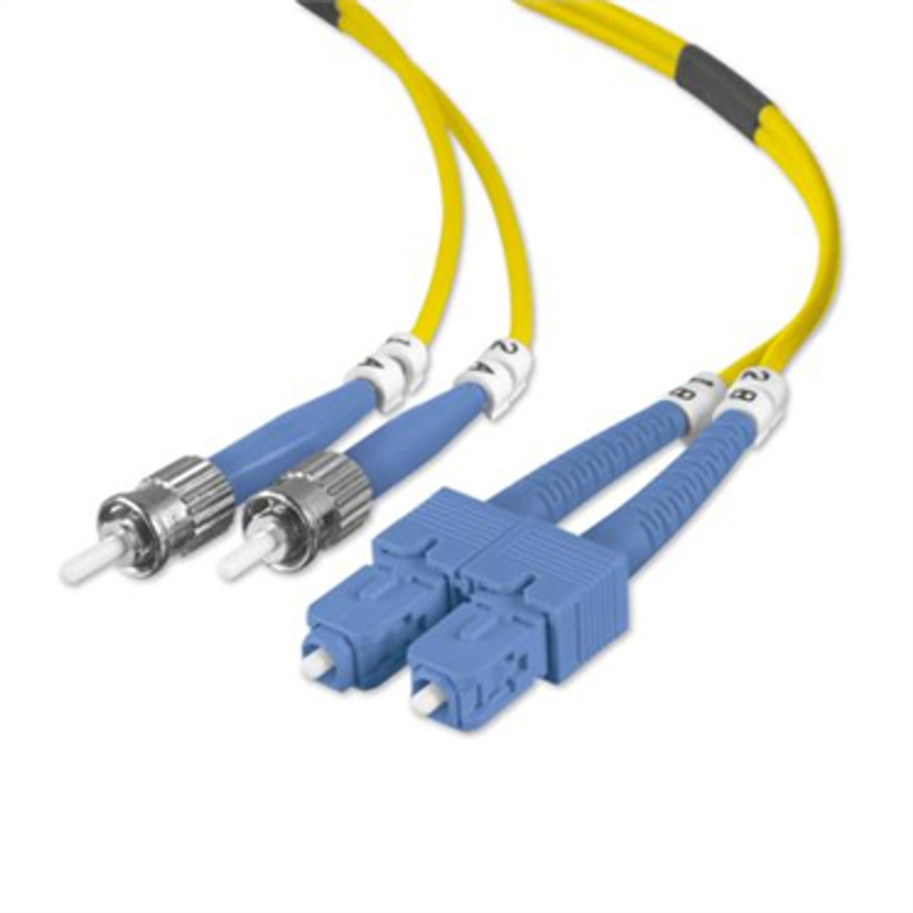 Belkin 5m ST / SC Fiber Optic Cable in Yellow for High-Speed Data Transfer