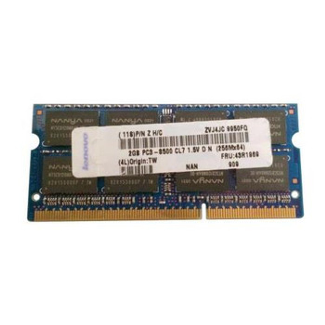 Ibm 2Gb DDR3 SODIMM Non ECC PC3-8500 1066MHz 2Rx8 Memory for laptops