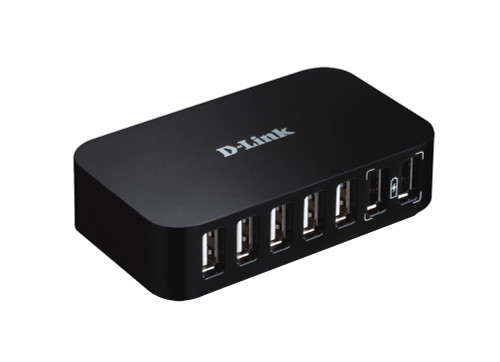 D-Link DUB-H7/B 7-Ports High Speed USB 2.0 Hub for Data Transfer and Charging