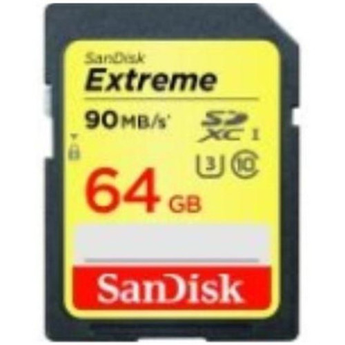 Sandisk Extreme 64Gb Class 10 SDXC UHS-I (U3) Flash Memory Card compatible with cameras and devices