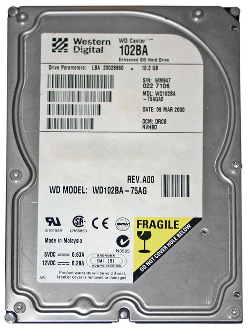 Western Digital Expert 10.2Gb ATA-66 7200RPM Internal Hard Drive for ProLiant DL360p Gen8 Servers