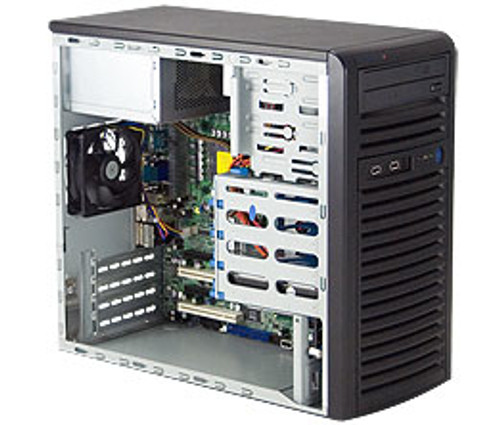 Supermicro DVM-LITE-DVDRW24-HBT Mini Tower Black 500W DVD-RW Drive mounted in server rack