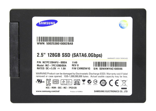 Samsung 830 Series 128Gb MLC SATA 6Gbps 2.5-Inch Internal Solid State Drive mounted in server rack