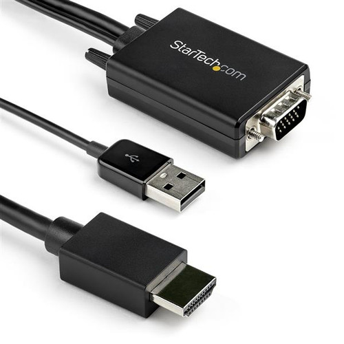 StarTech.com VGA2HDMM2M Video Cable Adapter USB Type-A + VGA to HDMI 78.7 Black - Compatible with various devices