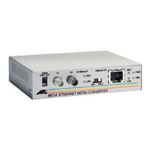 Allied Telesis AT-MC13 10Base RJ45-S/T Fiber Media Converter for Networking Applications