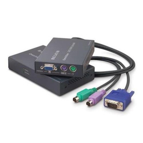 Belkin OmniView CAT5 KVM Extender for 1 Computer 1 Local User 1 Remote User PS/2 Keyboard PS/2 Mouse - F1D084