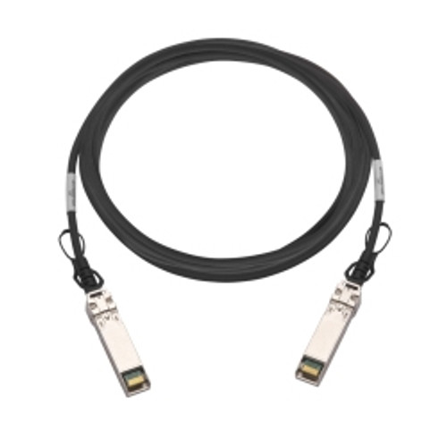 QNAP fiber optic cable 118.1 SFP+ DAC in black, compatible with servers, part number CAB-DAC30M-SFPP