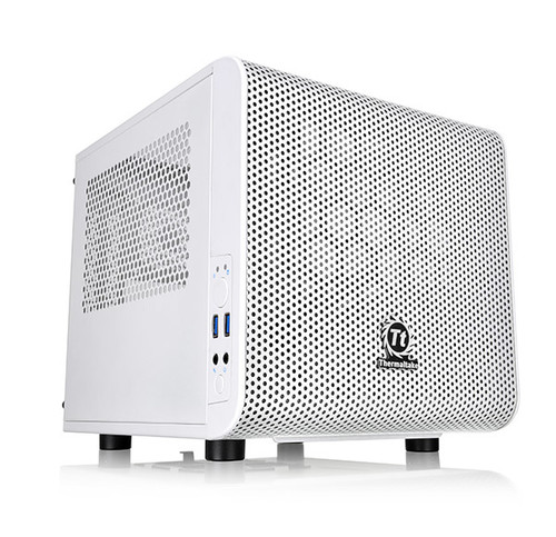 Thermaltake Core V1 Snow Edition Cube White computer case compatible with Mini-ITX motherboards