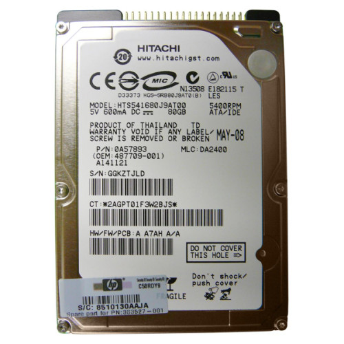 Hitachi TravelStar 5K160 80GB 5400RPM ATA-7 8MB Cache 2.5 Hard Drive compatible with laptops