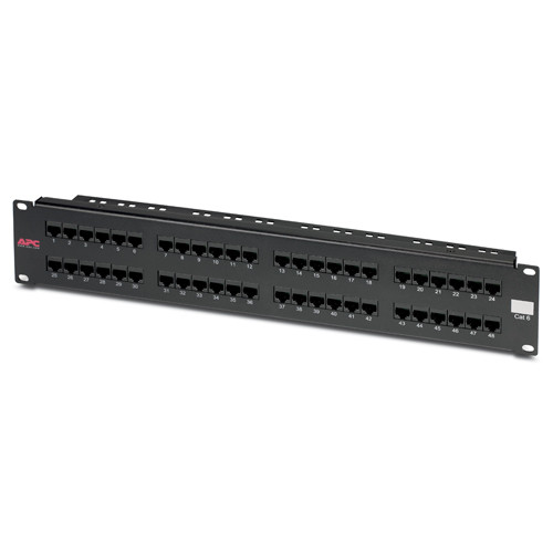 APC CAT6PNL-48 48 Port Cat6 Network Patch Panel for Data Centers and Server Rooms