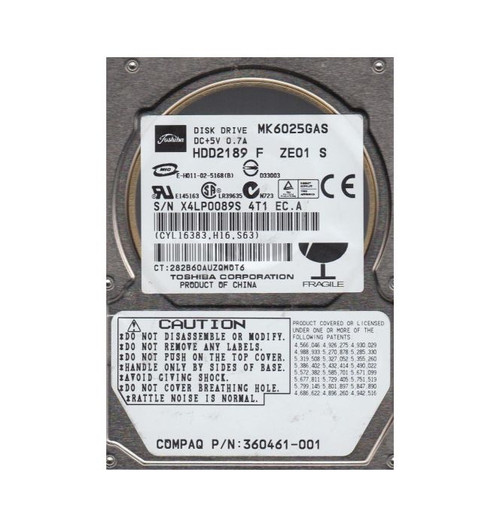 TOSHIBA 60GB 4200RPM IDE ULTRA ATA/100 2.5 HDD for Laptops