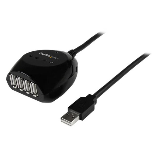 StarTech.com USB2EXT4P15M USB 2.0 Interface Hub in Black - 480 Mbit/s - Compatible with Various Devices