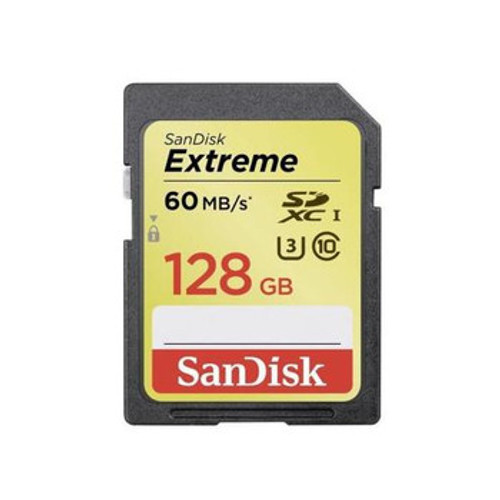 Sandisk Extreme 128Gb Class 10 SDXC UHS-I Flash Memory Card for high-speed data storage